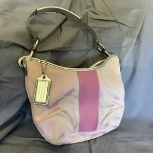 Coach Signature stripe pink Hobo